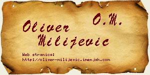 Oliver Milijević vizit kartica